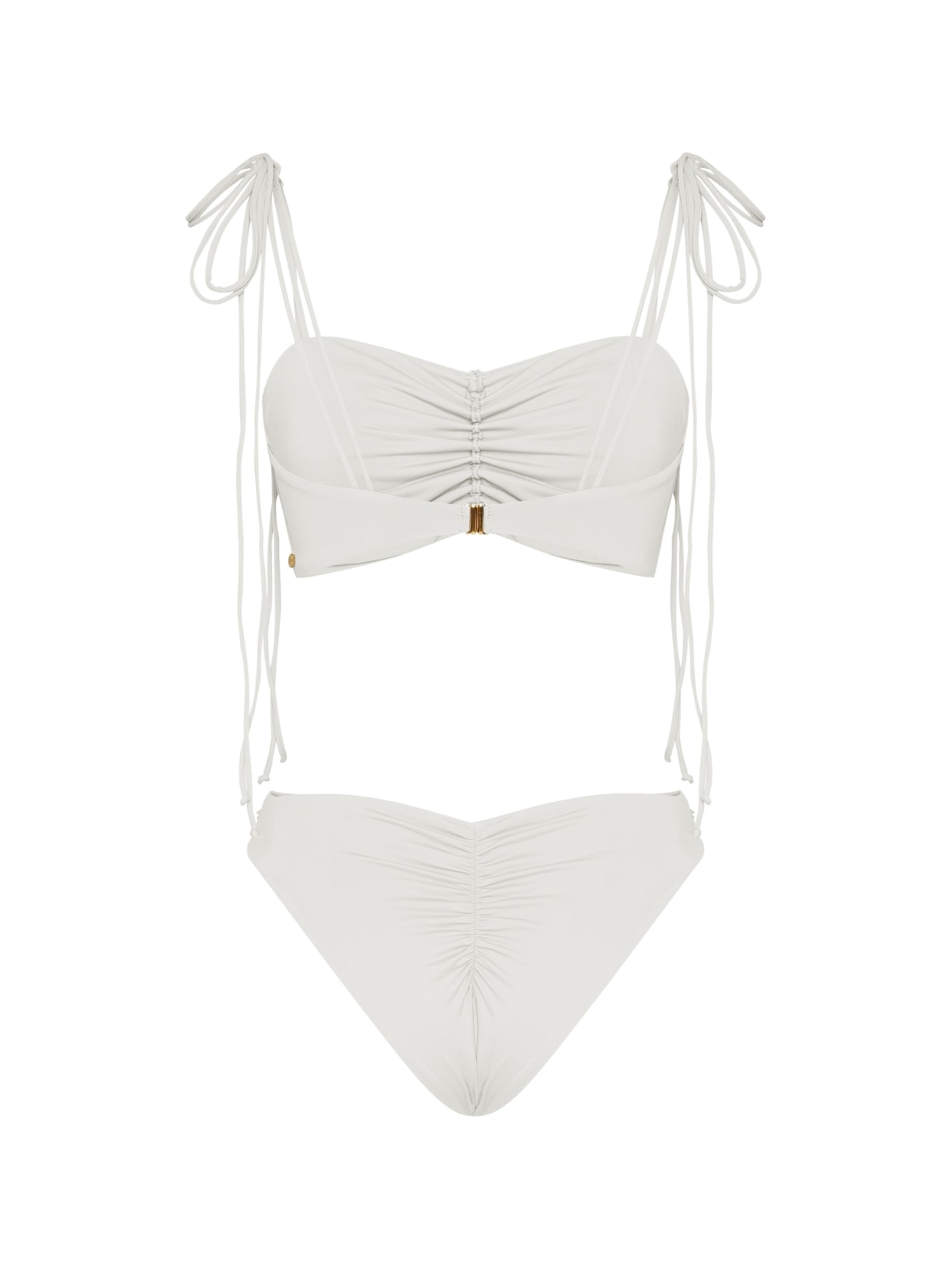calcinha biquíni midi com franzidos bio artemis off white Suntime