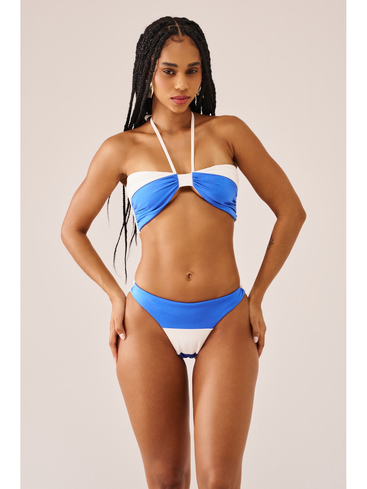 calcinha biquíni Midi Marinière Azul Suntime
