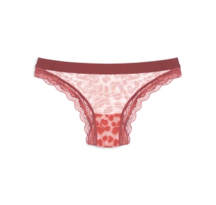 Calcinha Biquíni Tule Luciana - Vermelho