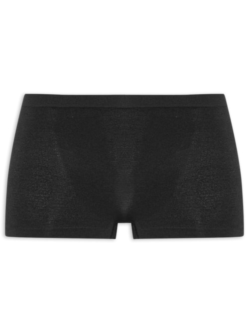 Calcinha Boxer Em Microfibra Light - Preto