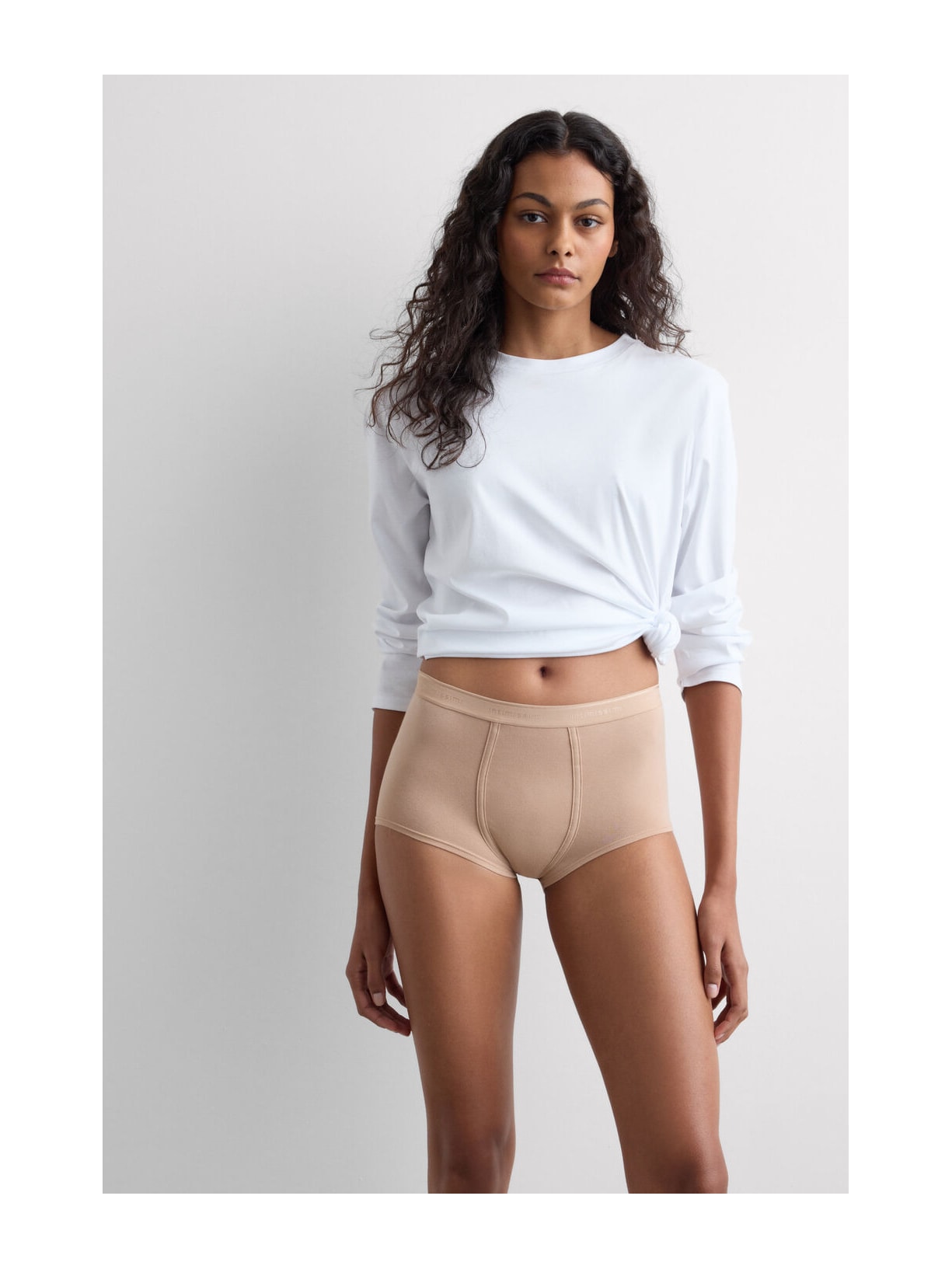 Calcinha Boyshort Em Algodão Natural Bege Intimissimi