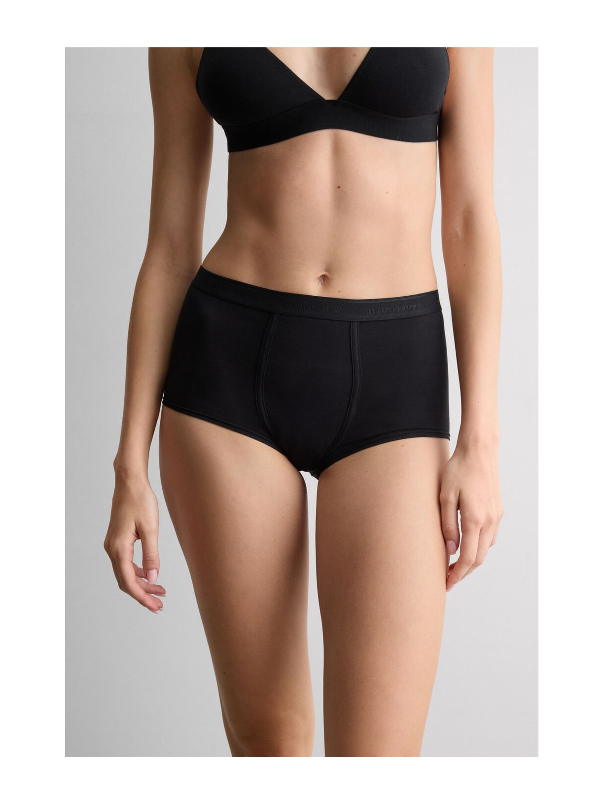 Calcinha Boyshort Em Algodão Natural Preto Intimissimi