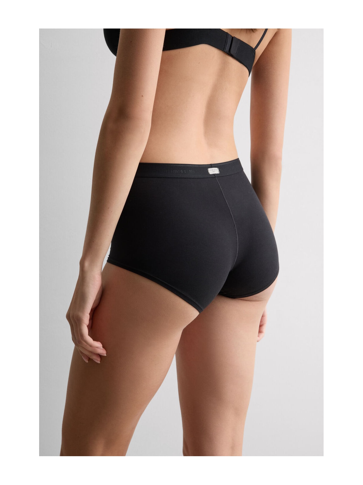 Calcinha Boyshort Em Algodão Natural Preto Intimissimi
