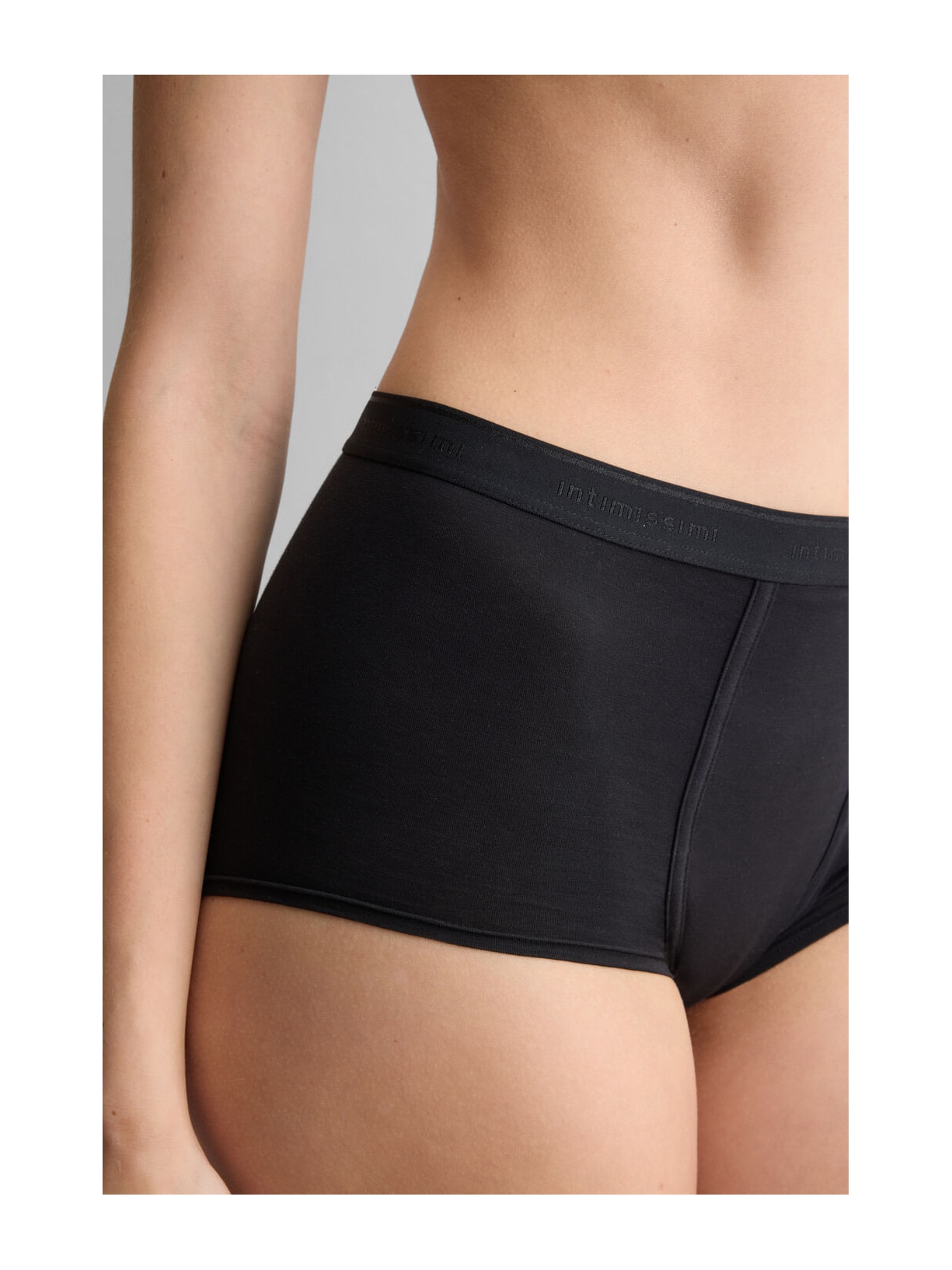 Calcinha Boyshort Em Algodão Natural Preto Intimissimi