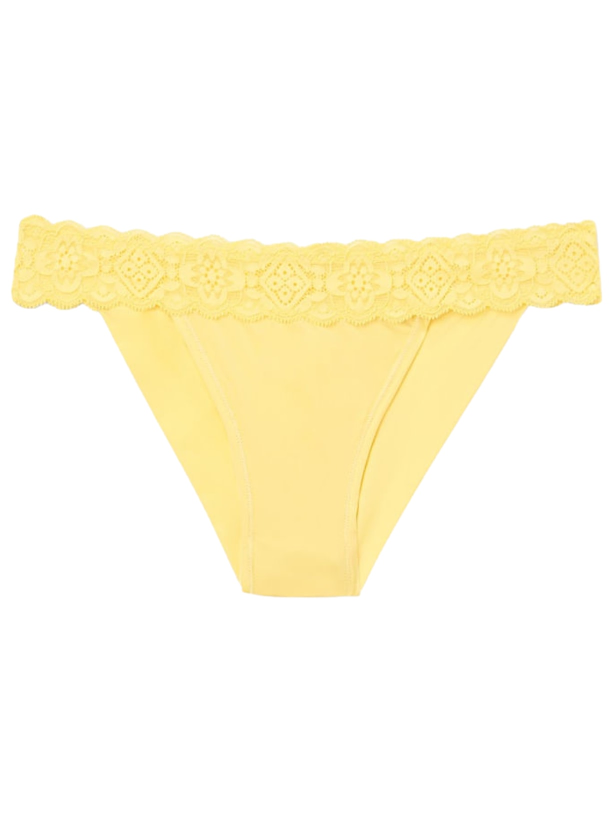 Calcinha Brasileira Carioca Em Renda e Microfibra - Amarelo