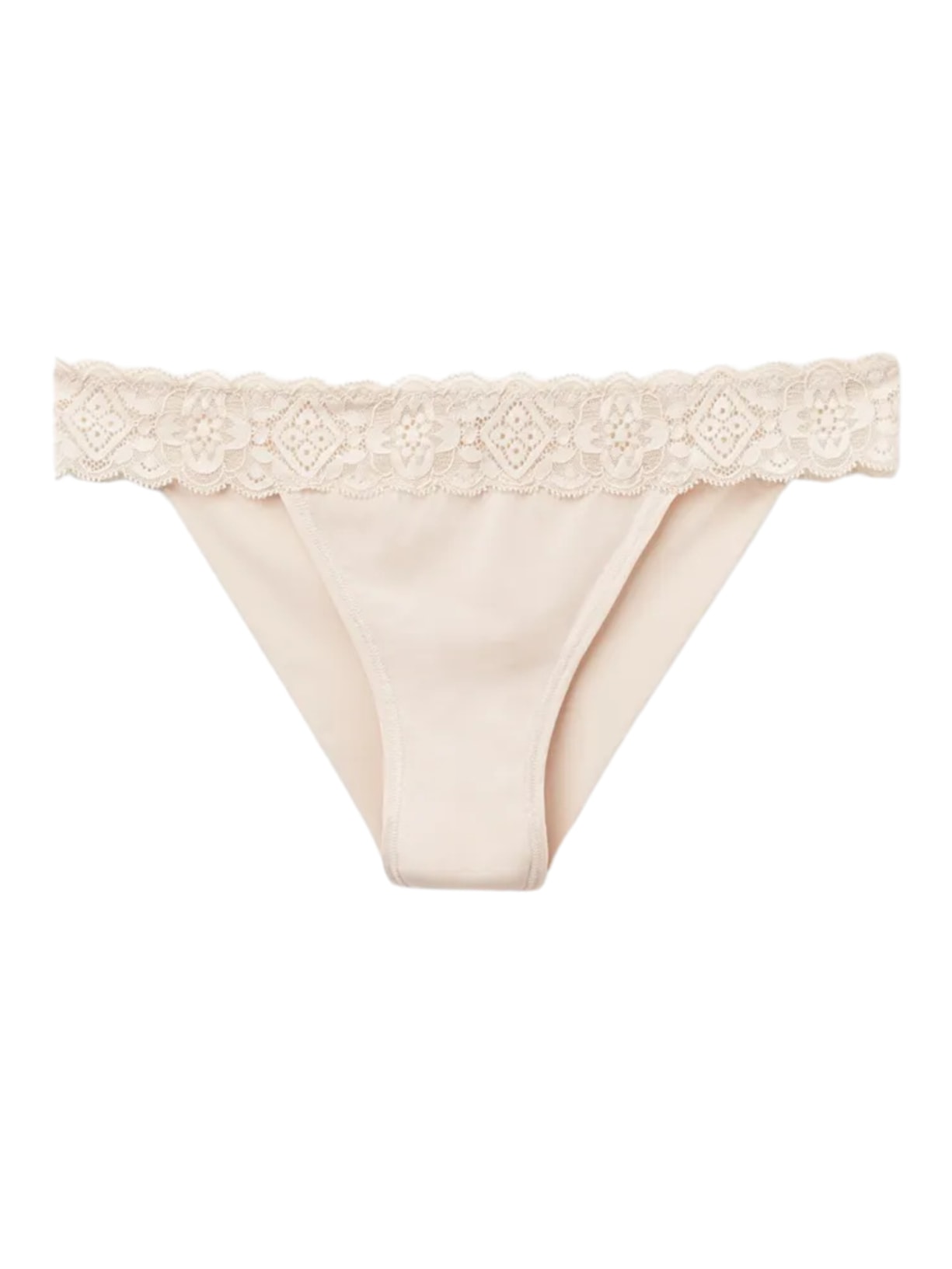 Calcinha Brasileira Carioca Em Renda e Microfibra - Off-White