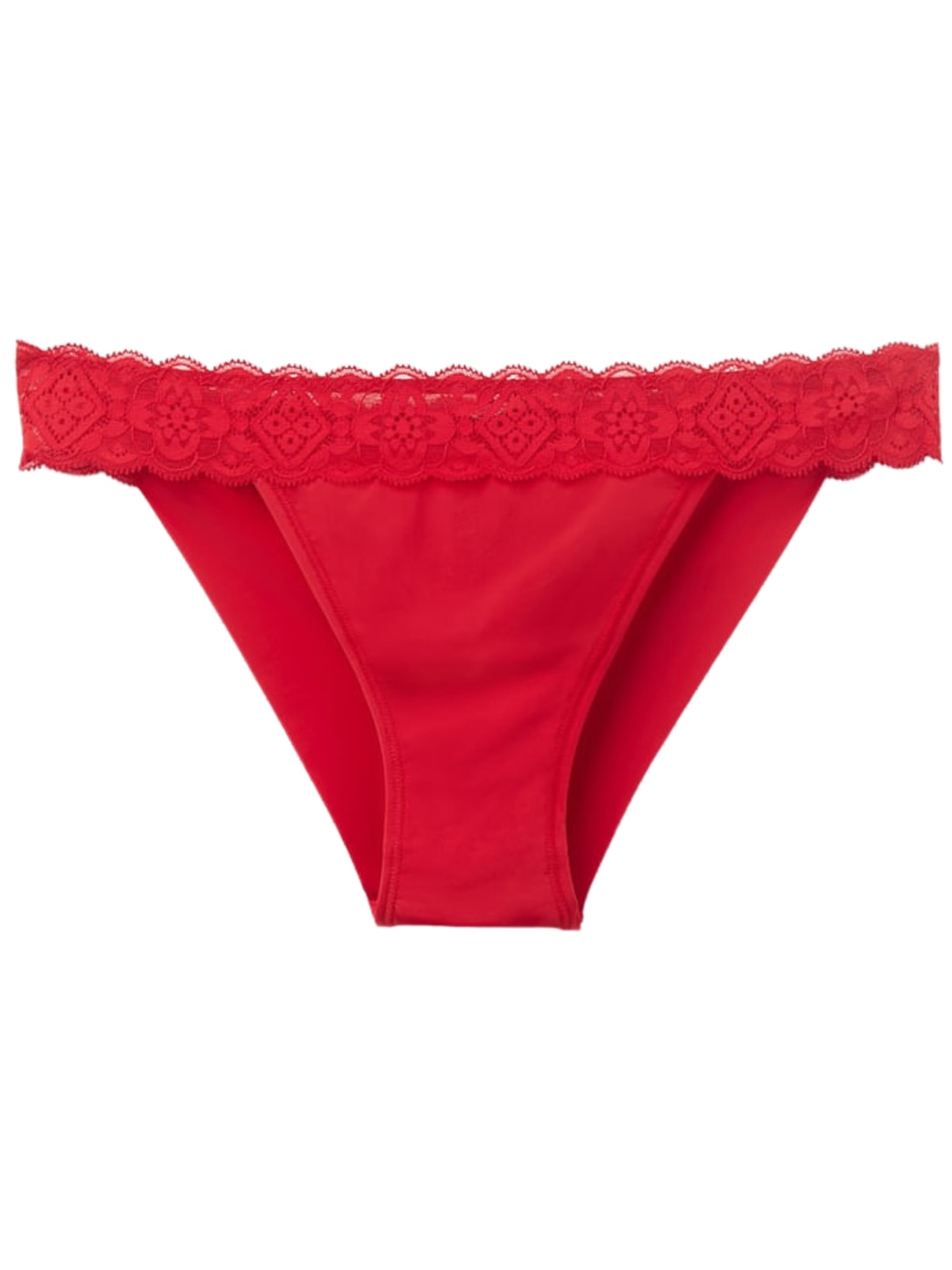 Calcinha Brasileira Carioca Em Renda e Microfibra - Vermelho