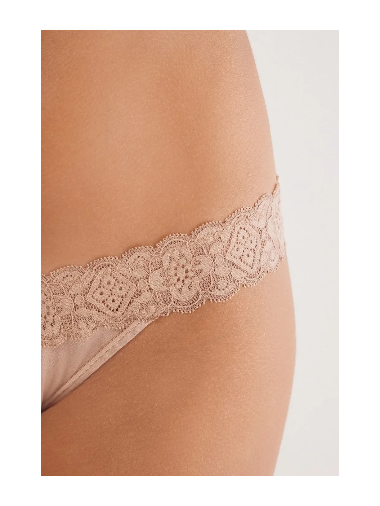 Calcinha Brasileira De Algodão e Renda Bege Intimissimi