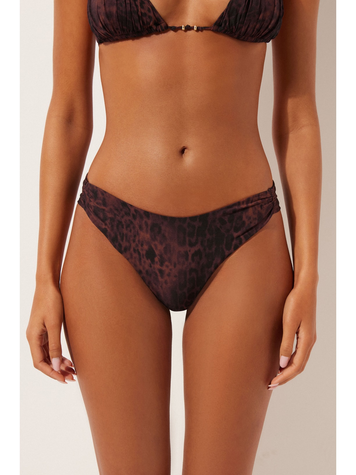 Calcinha Brasileira De Biquíni Dark Animalier Marrom Calzedonia
