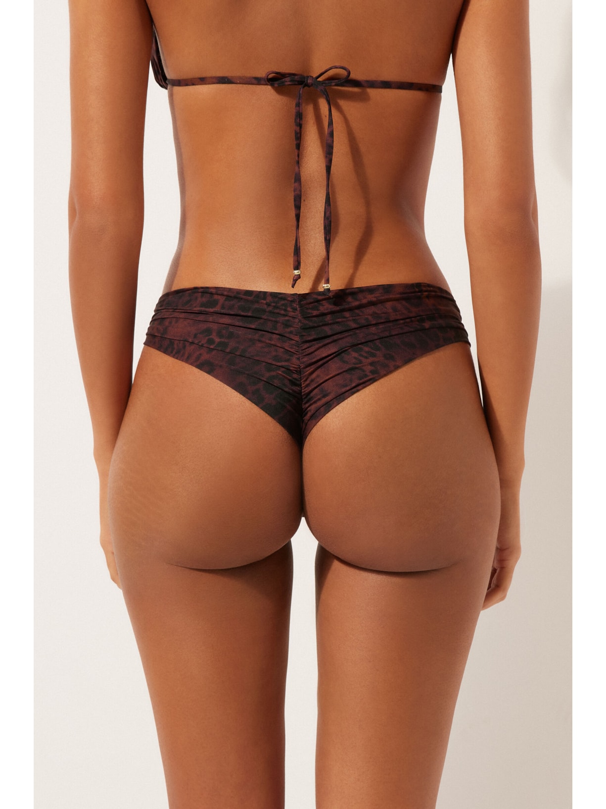 Calcinha Brasileira De Biquíni Dark Animalier Marrom Calzedonia