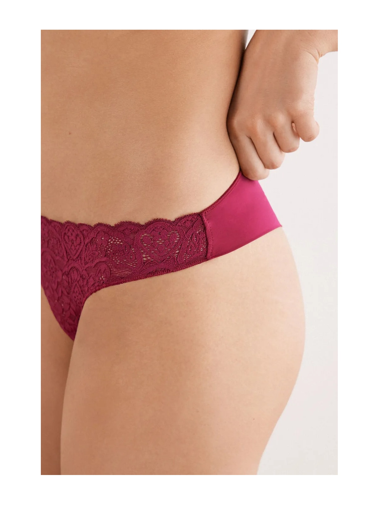 Calcinha Brasileira Em Renda e Microfibra Bordô Intimissimi