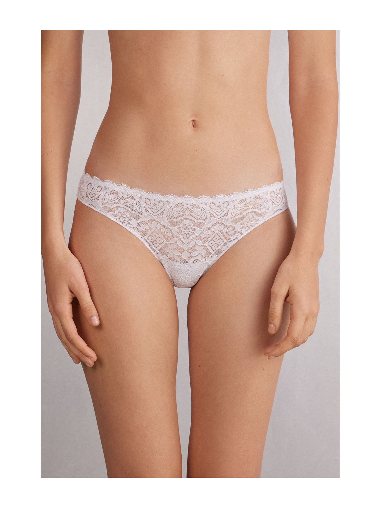 Calcinha Brasileira Em Renda e Microfibra Branco Intimissimi