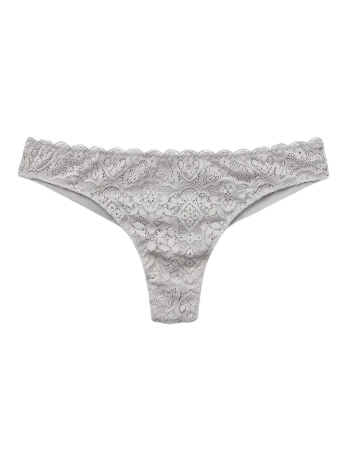 Calcinha Brasileira Em Renda e Microfibra - Cinza
