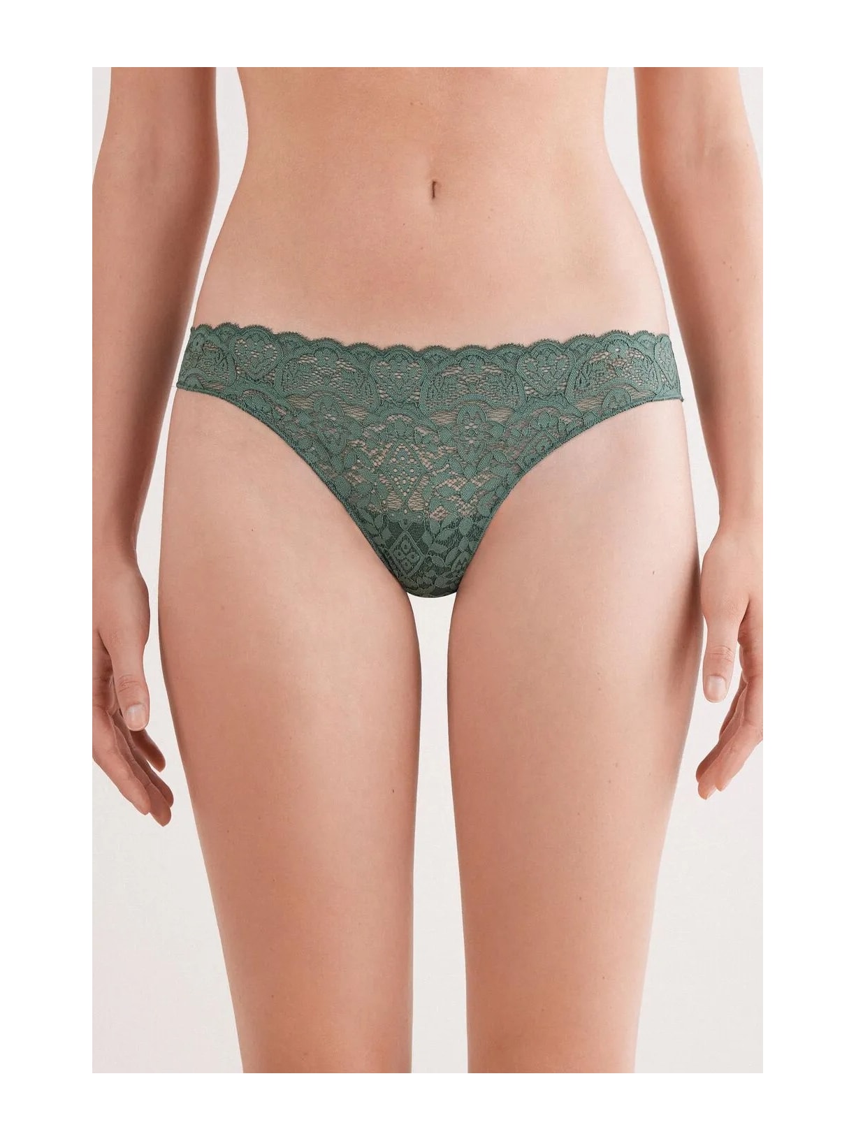 Calcinha Brasileira Em Renda e Microfibra Verde Intimissimi