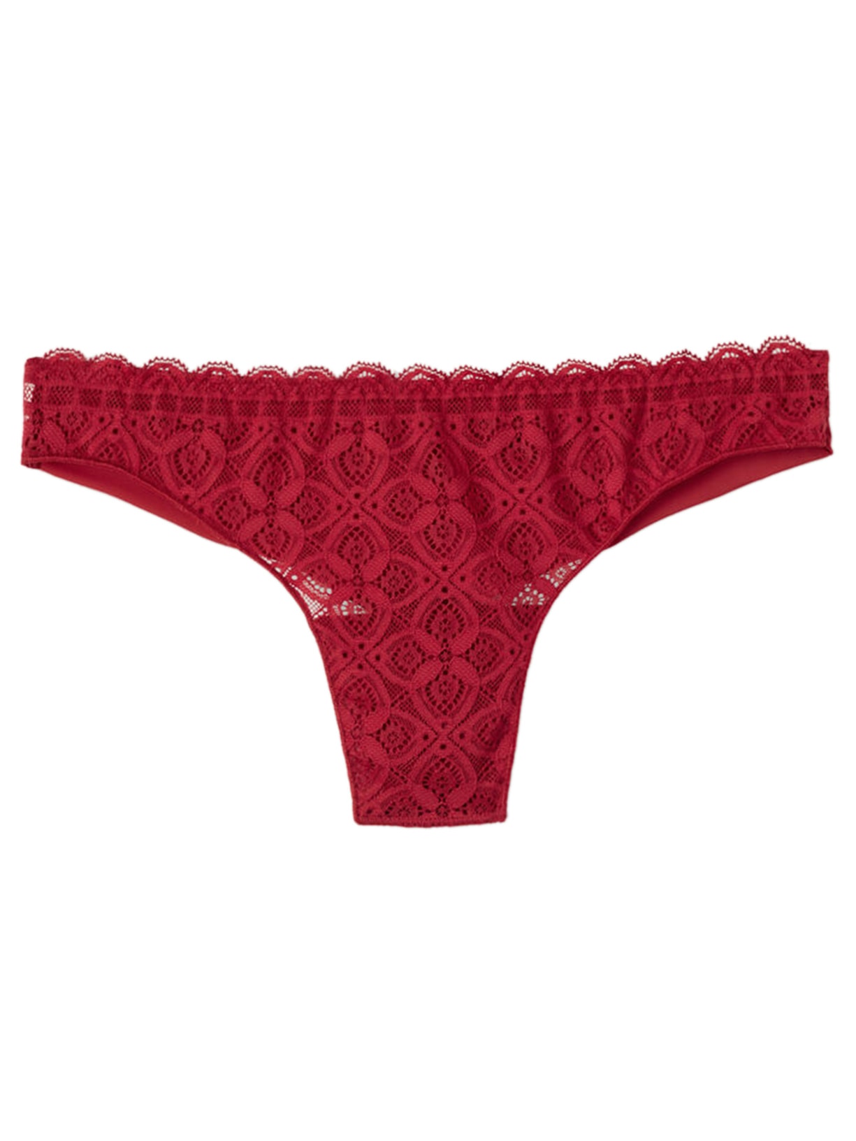 Calcinha Brasileira Em Renda e Microfibra - Vermelho