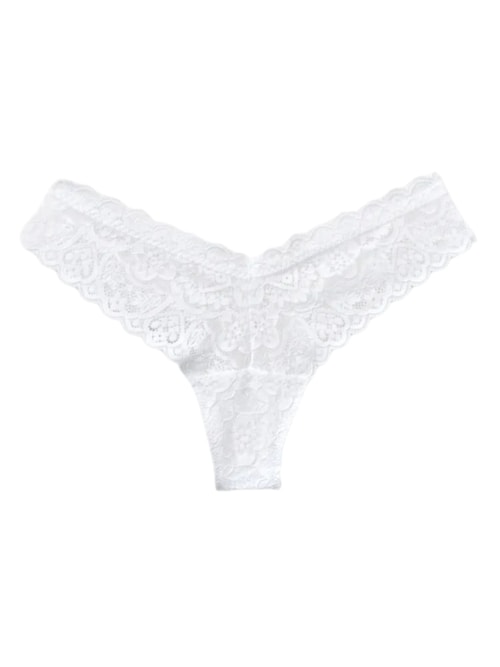 Calcinha Brasileira Modelo Em v Em Renda - Branco