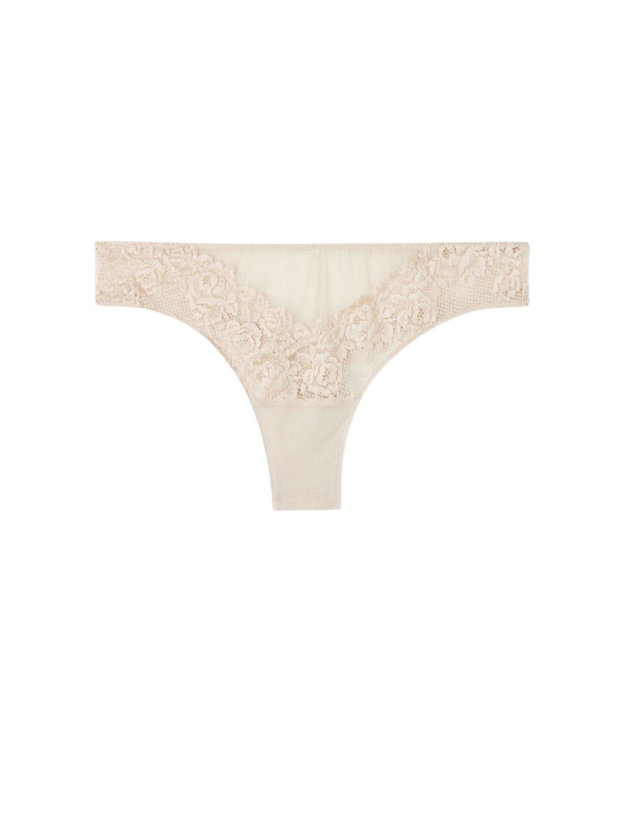 Calcinha Brasileira Pretty Flowers - Bege