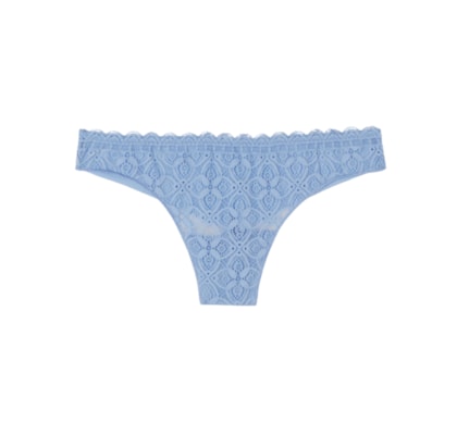 Calcinha Brasileiras Renda e Microfibra - Azul