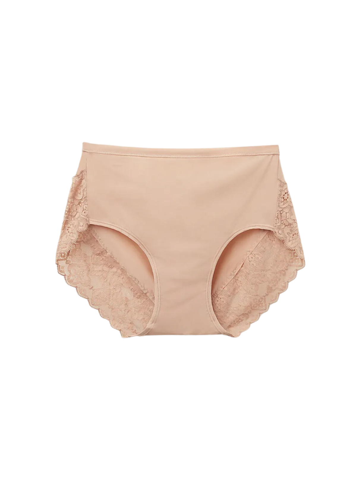 Calcinha Cintura Alta Em Microfibra e Renda Bege Intimissimi