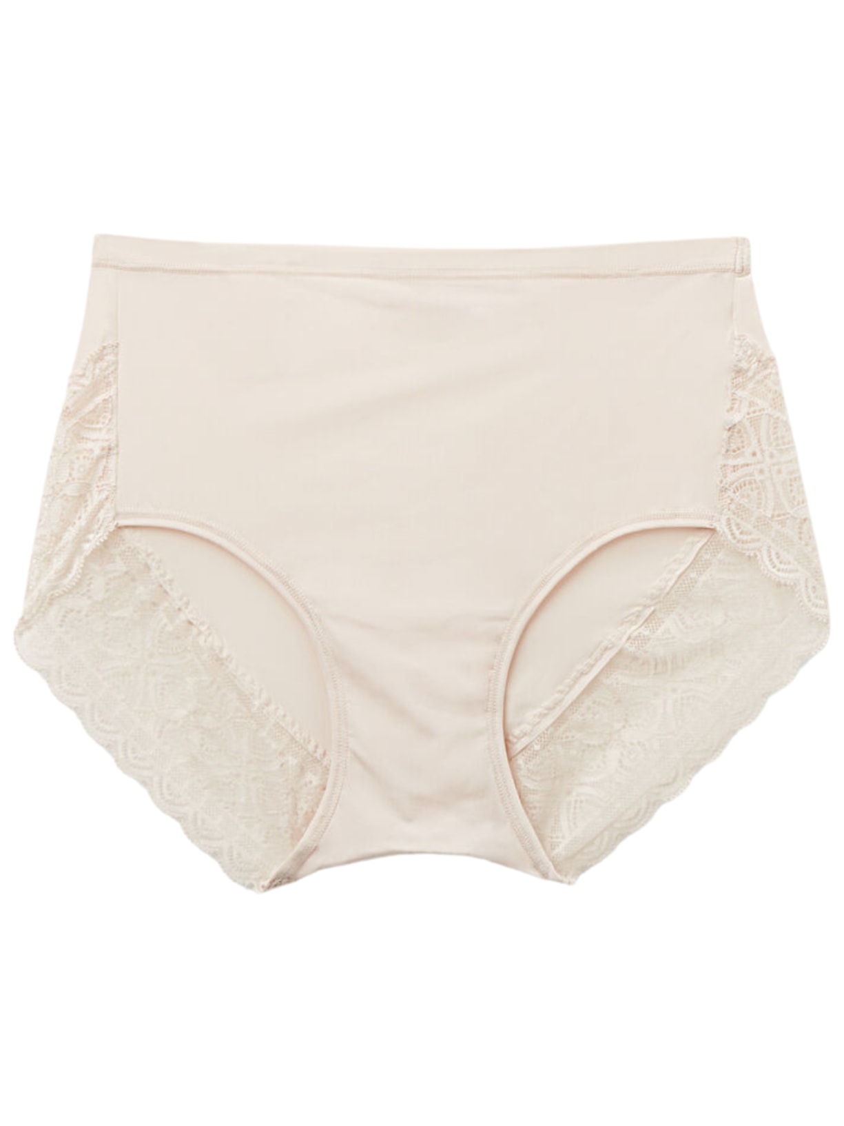 Calcinha Cintura Alta Em Microfibra Ultralight e Renda - Off-White
