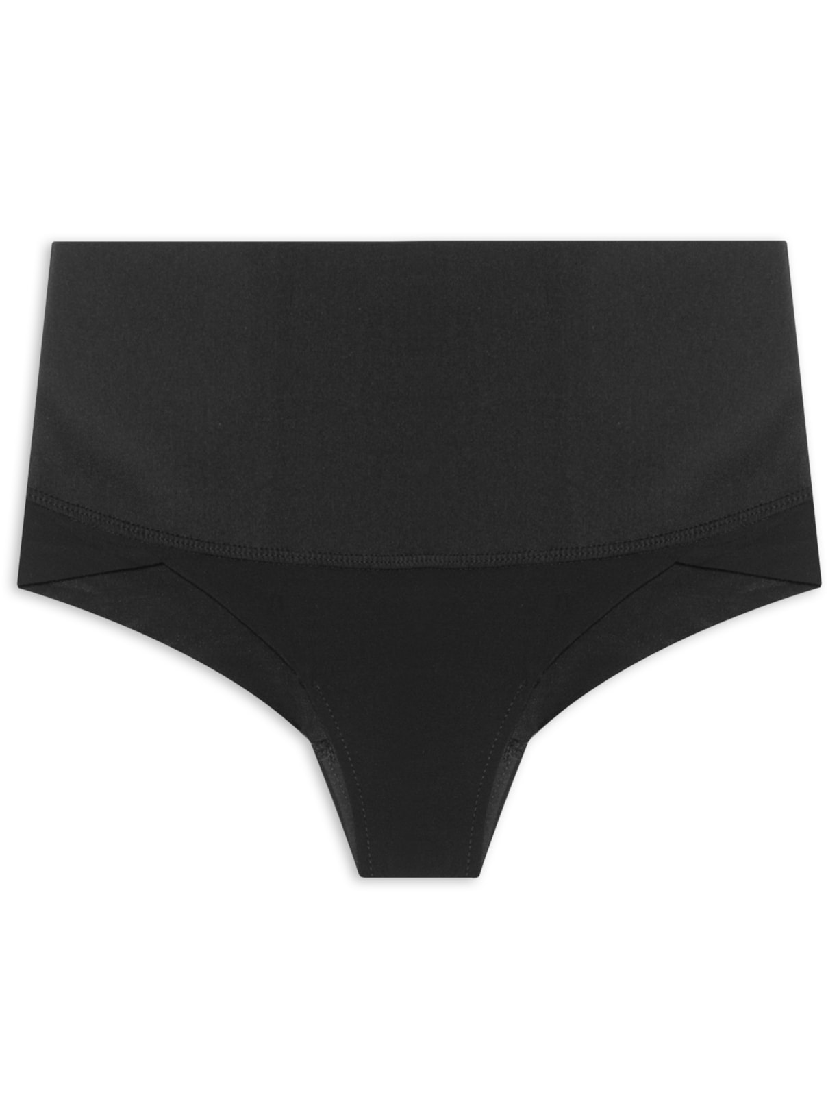 Calcinha Cintura Alta Invisível Em Microfibra - Preto