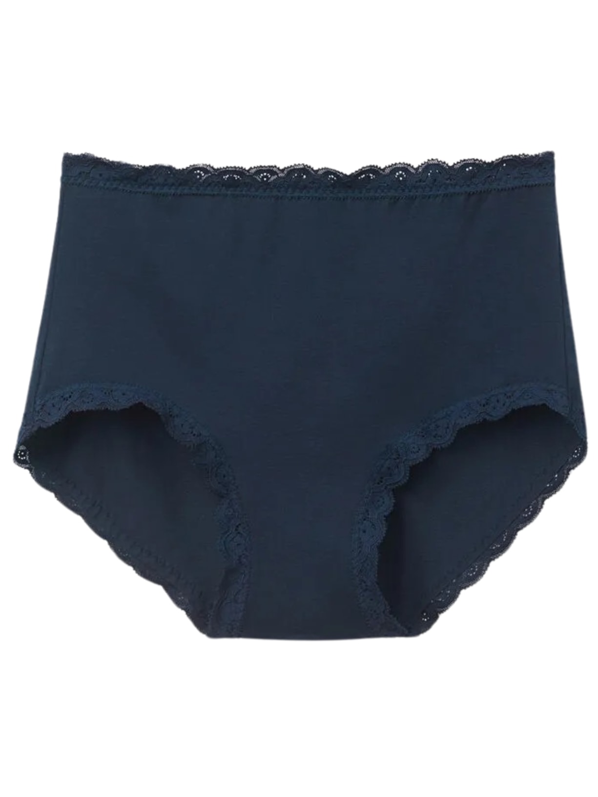 Calcinha Cullote Em Algodão e Renda - Azul