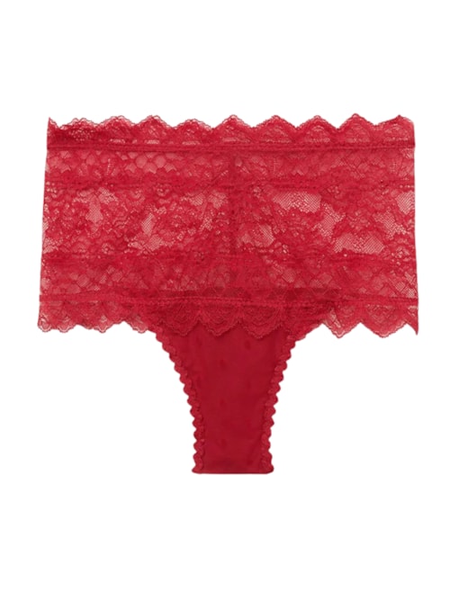 Calcinha Culotte Brasileira Cintura Alta Winter Of Love - Vermelho