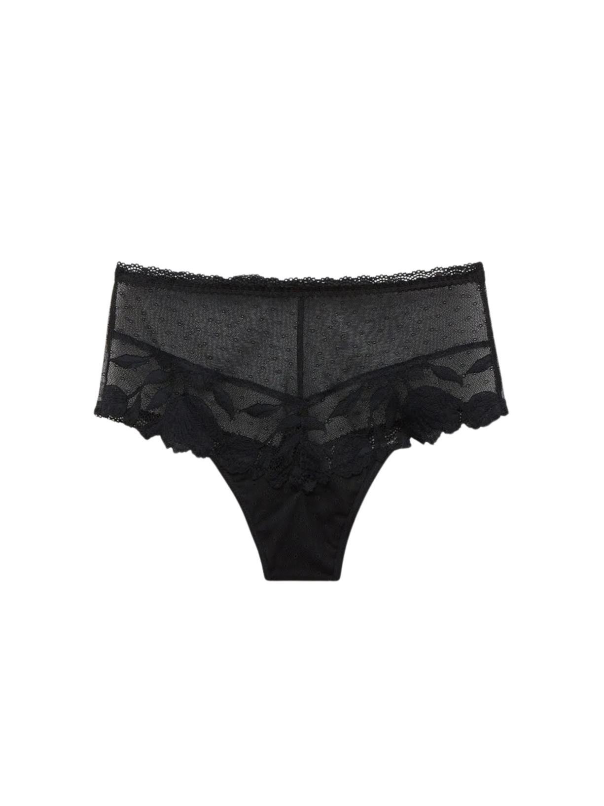 Calcinha Culotte Brasileira De Cintura Alta All About Flowers Preto Intimissimi