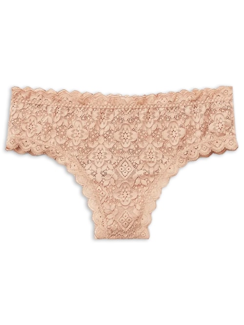 Calcinha Culotte Brasileira Em Renda - Bege