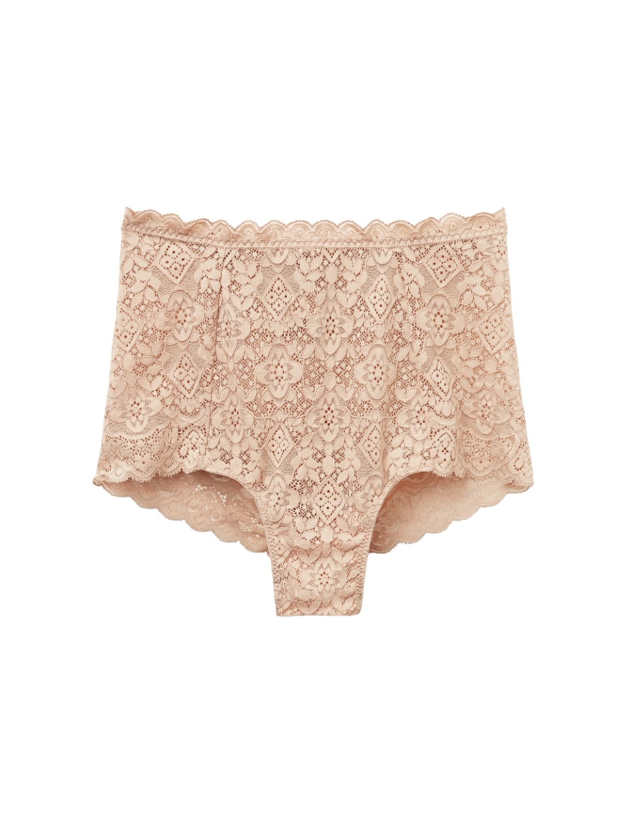 Calcinha Culotte De Cintura Alta Em Renda Bege Intimissimi