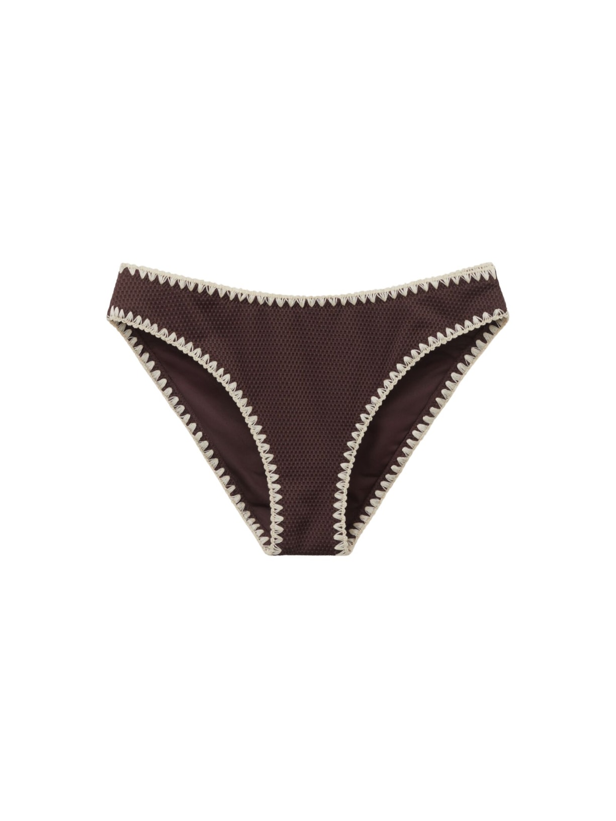 Calcinha De Biquíni Bicolor Embroidery Marrom Calzedonia
