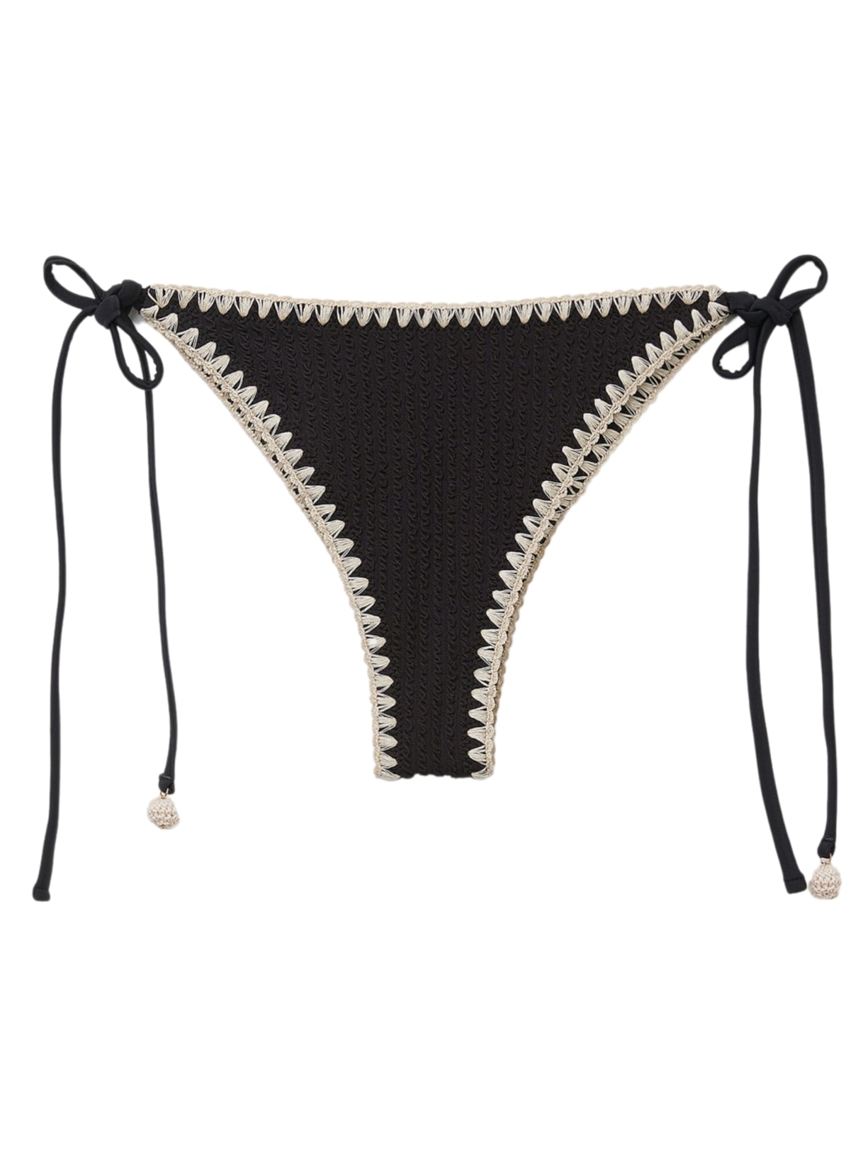 Calcinha De Biquíni Brasileira Bicolor - Preto