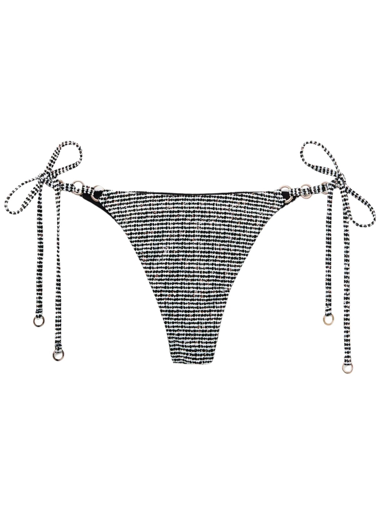 Calcinha De Biquíni Brasileira Black Dots - Preto