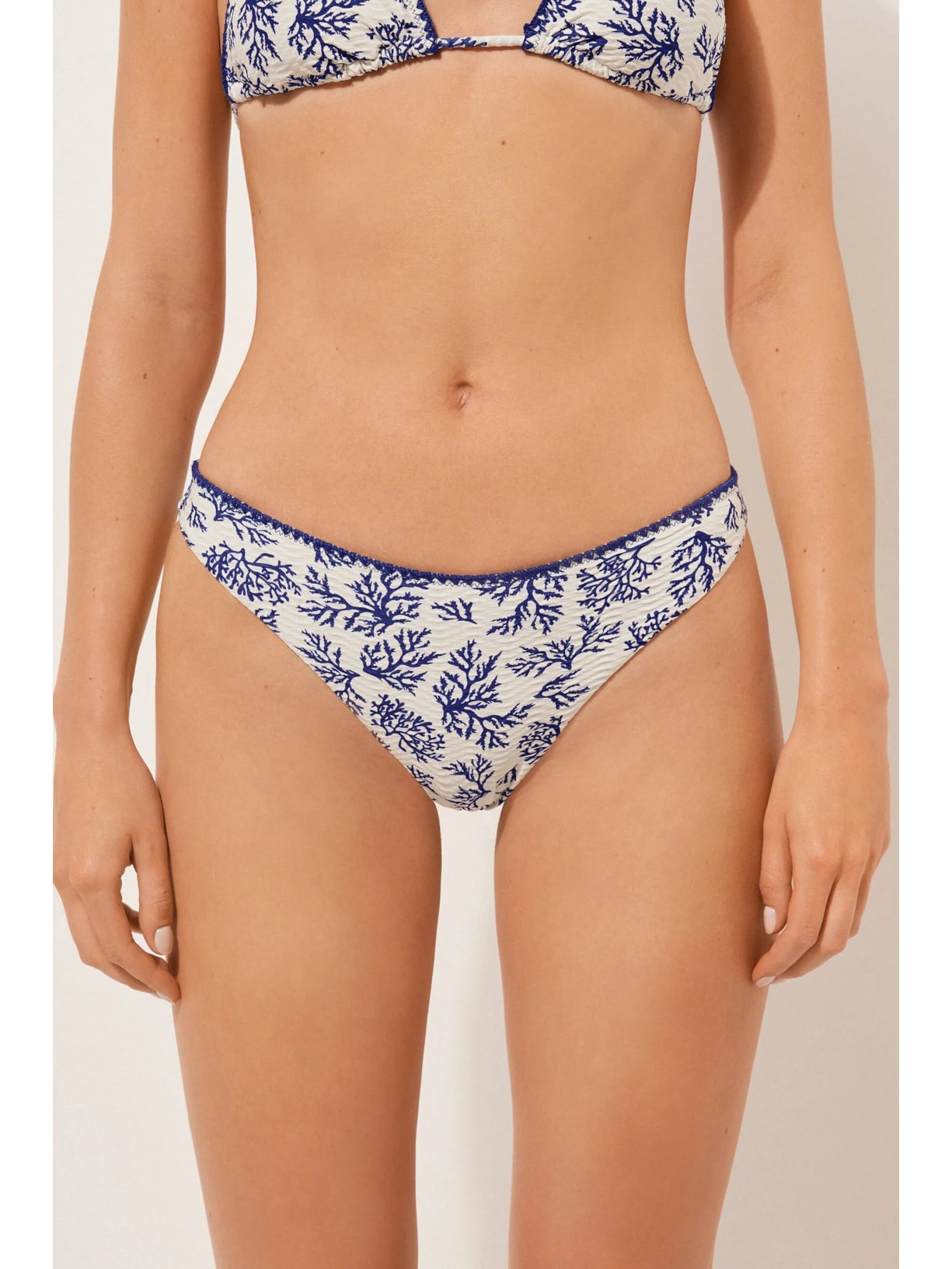 Calcinha De Biquíni Brasileira Blue Corals Azul Calzedonia