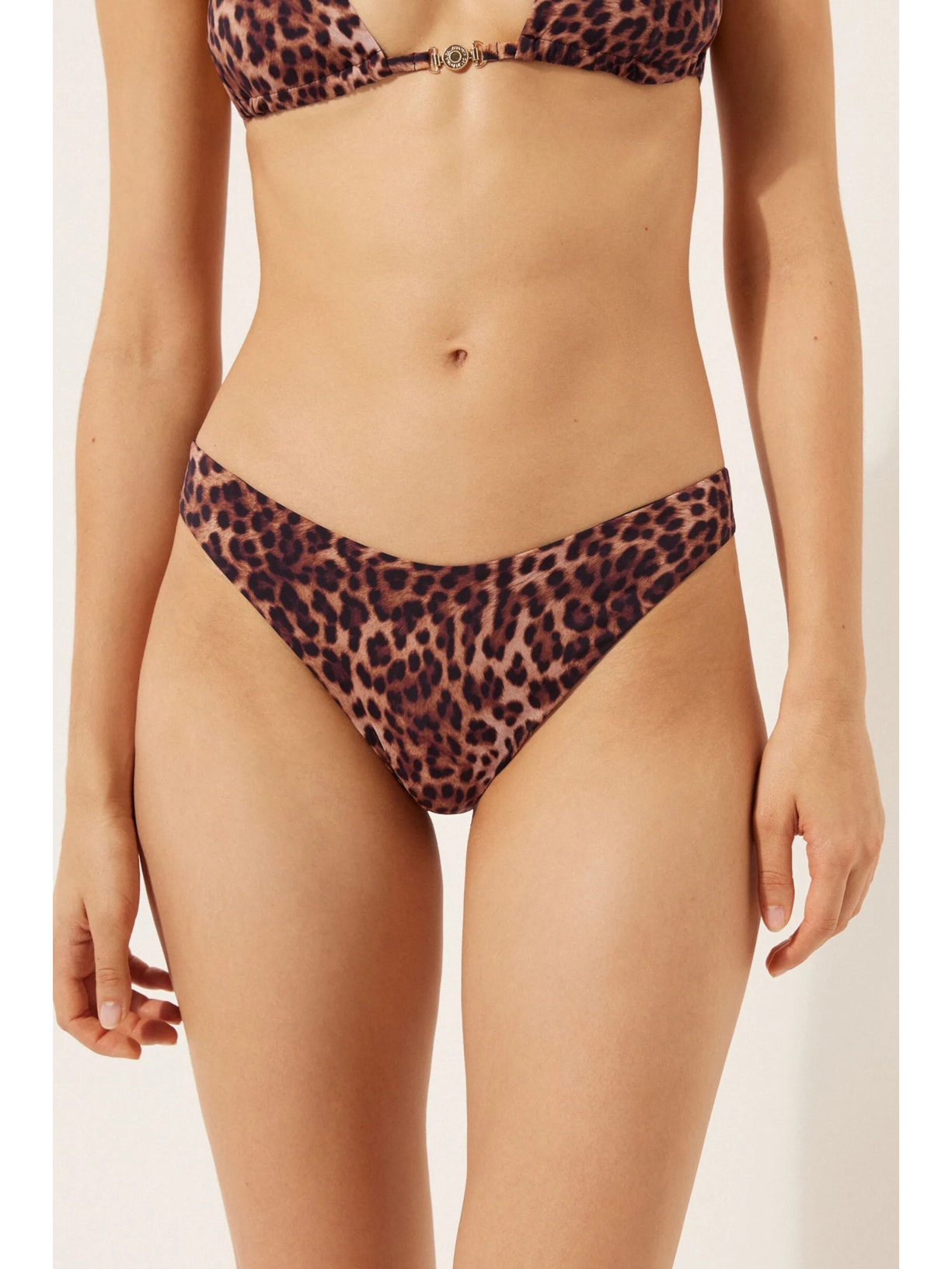 Calcinha De Biquíni Brasileira Brown Animalier Marrom Calzedonia