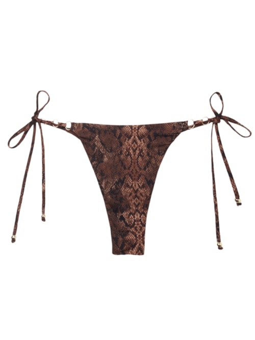 Calcinha De Biquíni Brasileira Brown Snake - Marrom