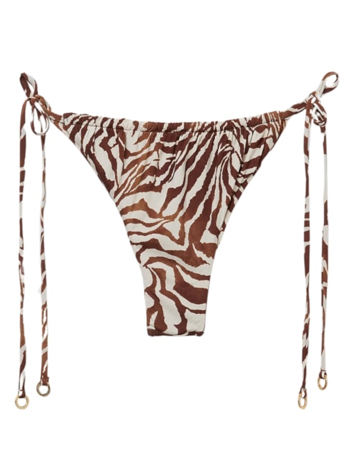 Calcinha De Biquíni Brasileira Brown Zebra - Marrom