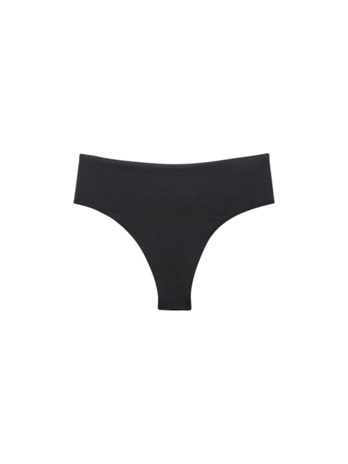 Calcinha De Biquíni Brasileira Cintura Alta Corset Charm - Preto