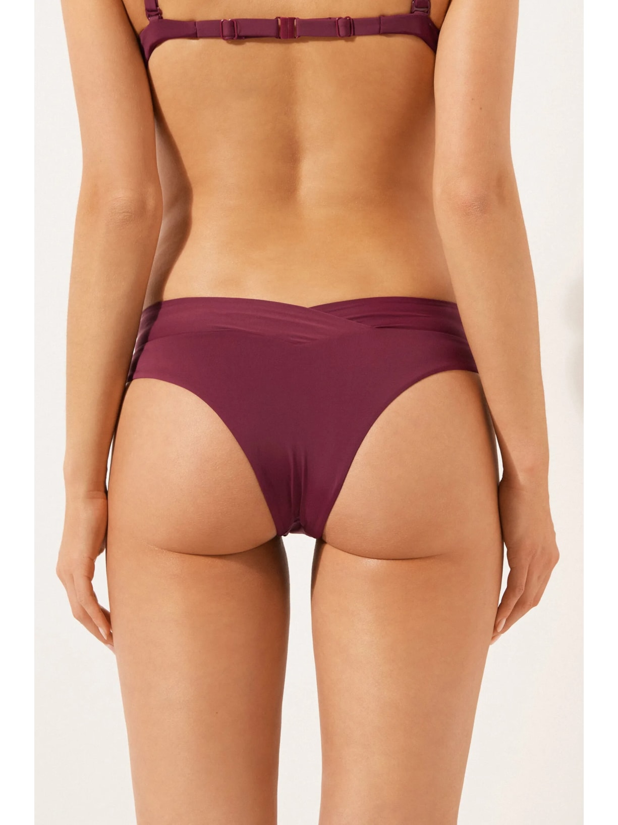 Calcinha De Biquíni Brasileira Cintura Alta Indonésia Bordô Calzedonia