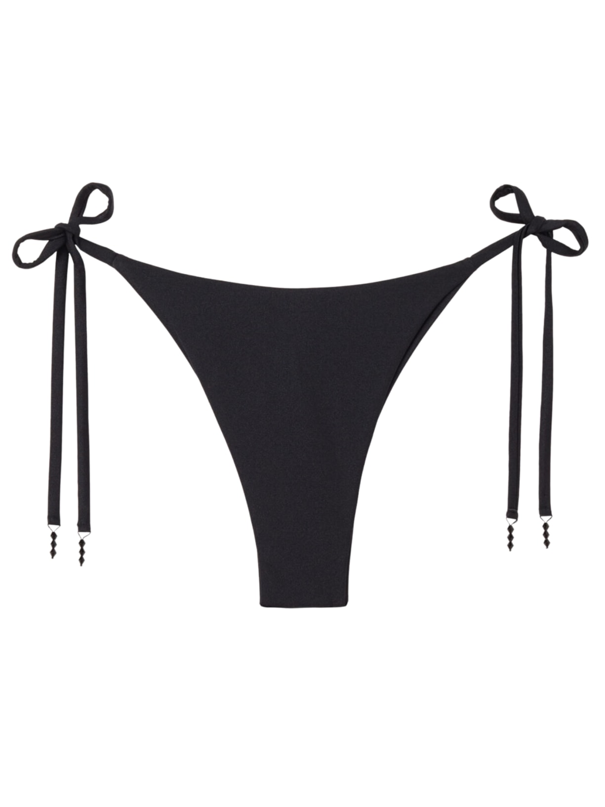 Calcinha De Biquíni Brasileira Com Amarração Black Crystals - Preto