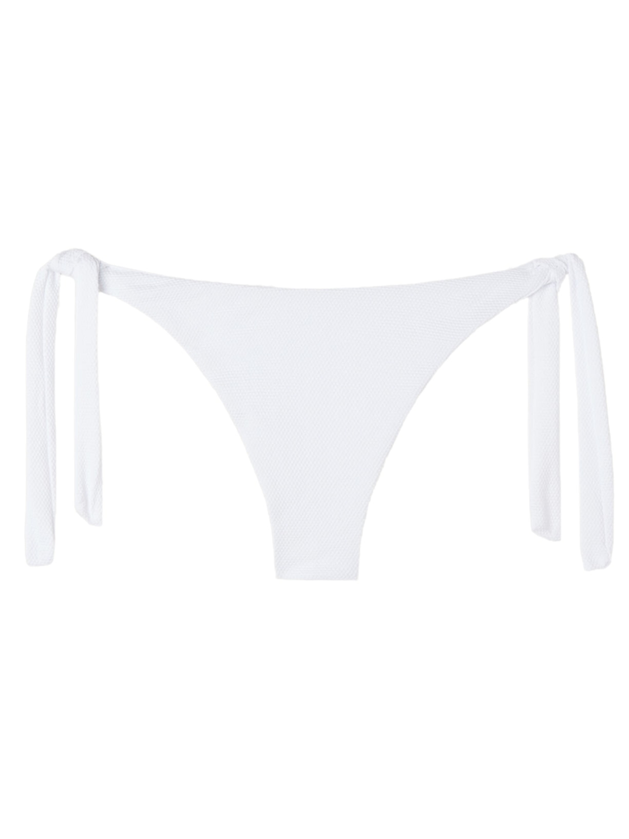 Calcinha De Biquíni Brasileira Com Amarração Classic Piquet - Branco