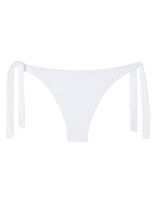 Calcinha De Biquíni Brasileira Com Amarração Classic Piquet - Branco