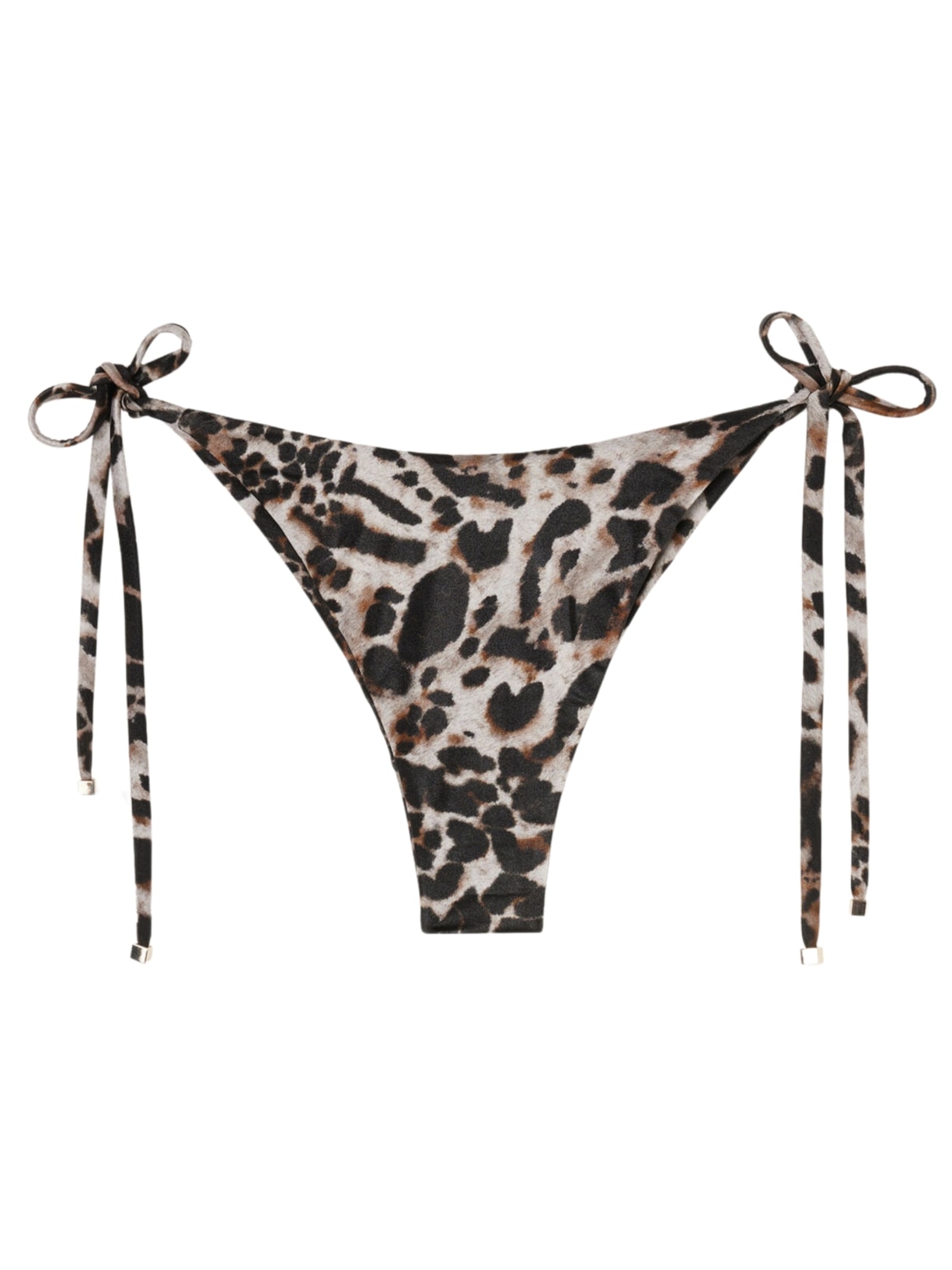 Calcinha De Biquíni Brasileira Com Amarração Elegant Animalier - Marrom