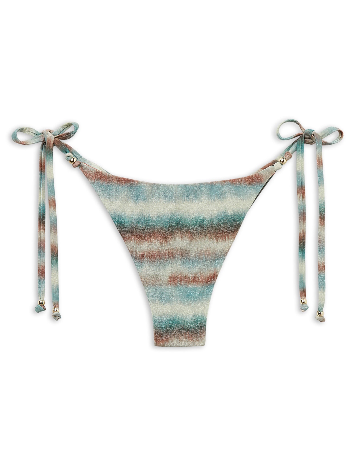 Calcinha De Biquíni Brasileira Com Amarração Glittery Tie-Dye - Azul