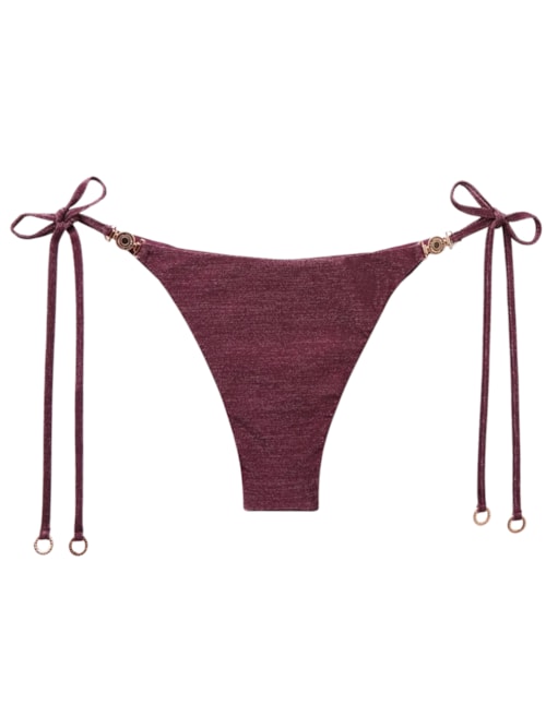 Calcinha De Biquíni Brasileira Com Amarração Golden Glow - Roxo