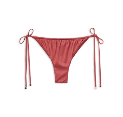 Calcinha De Biquíni Brasileira Com Amarração Shiny Satin - Laranja