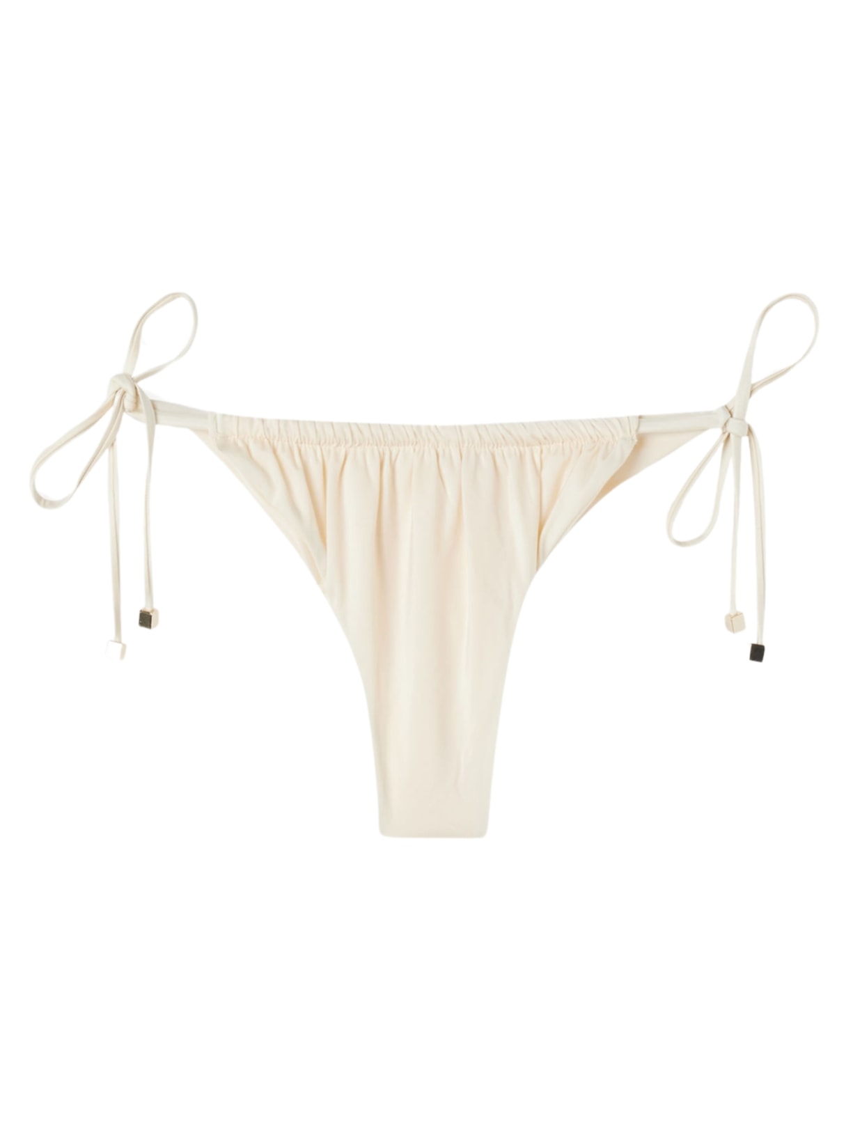 Calcinha De Biquíni Brasileira Com Amarração Shiny Satin - Off-White