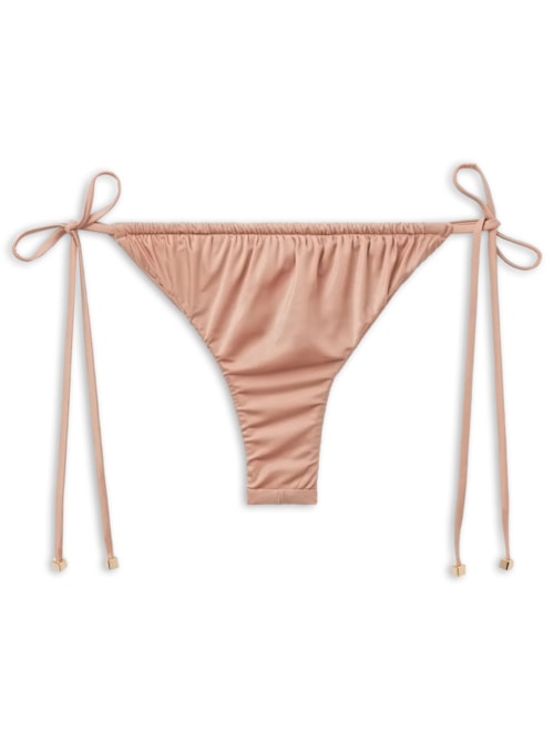 Calcinha De Biquíni Brasileira Com Amarração Shiny Satin - Rosa