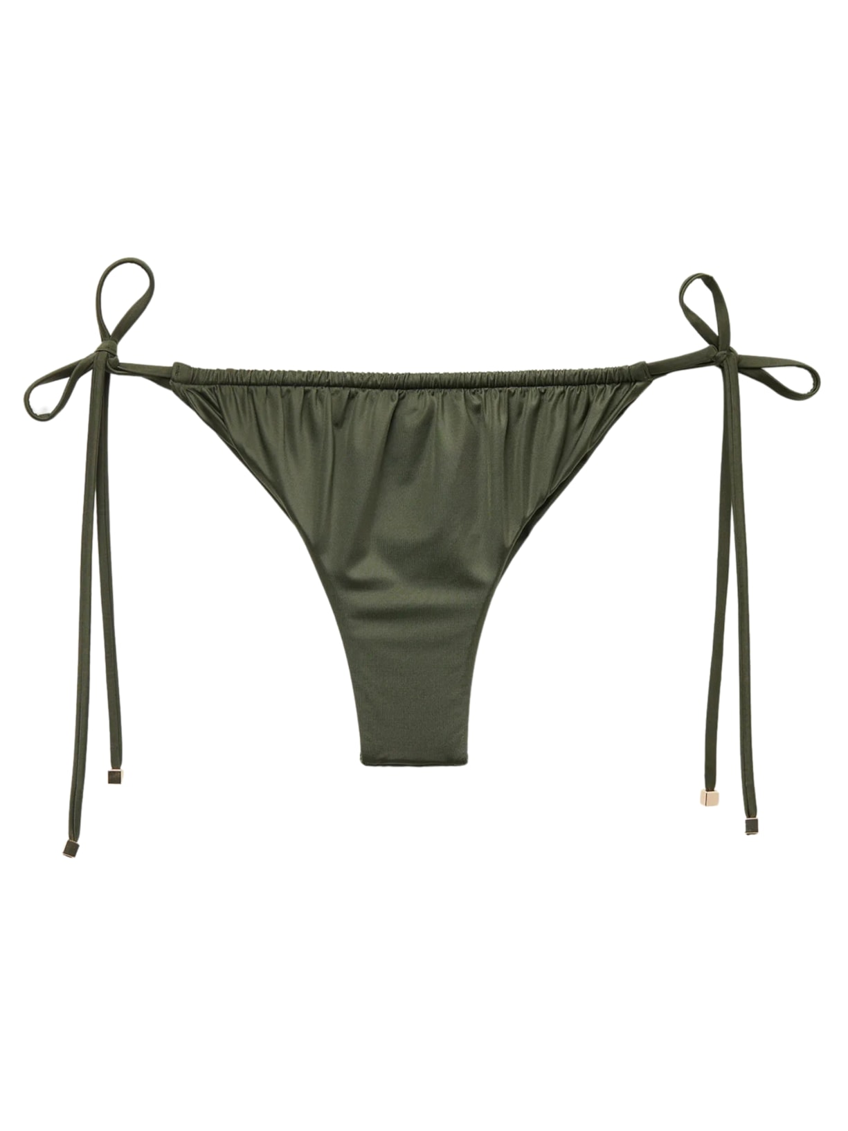 Calcinha De Biquíni Brasileira Com Amarração Shiny Satin Verde Calzedonia