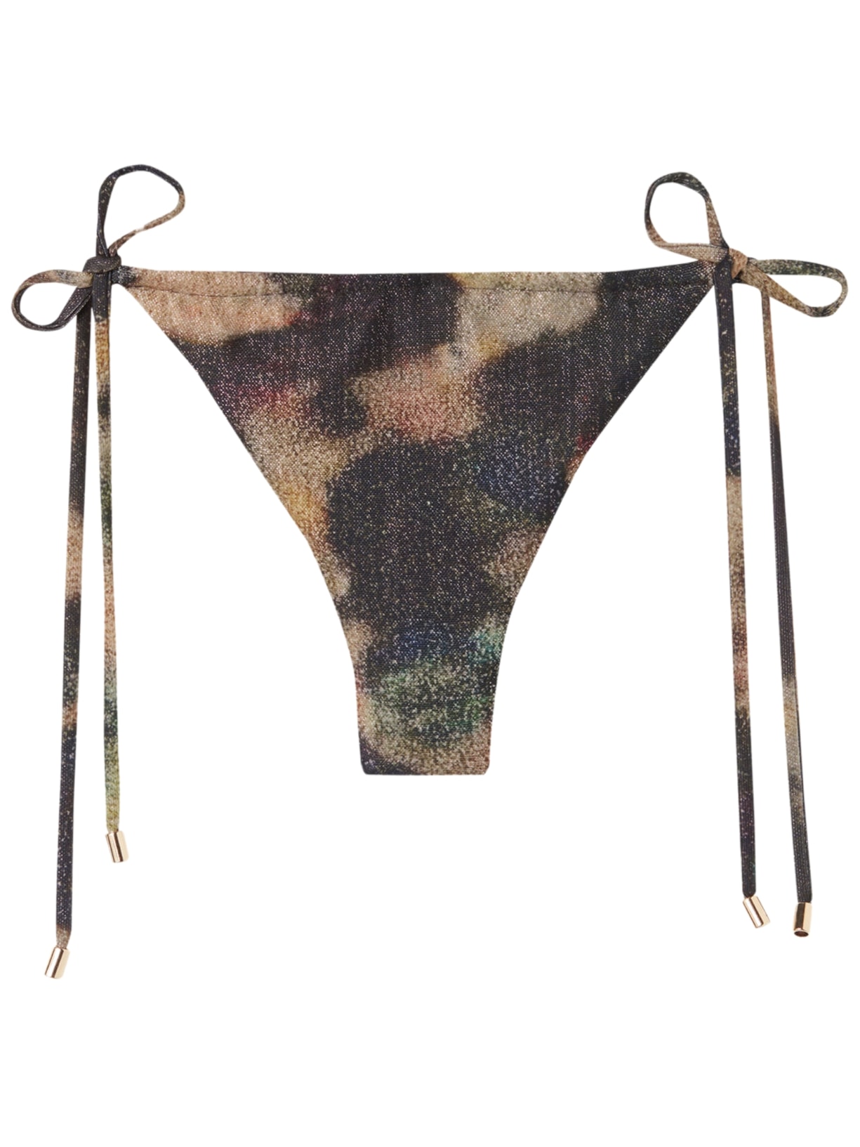 Calcinha De Biquíni Brasileira Com Amarração Sparkling Camouflage - Marrom